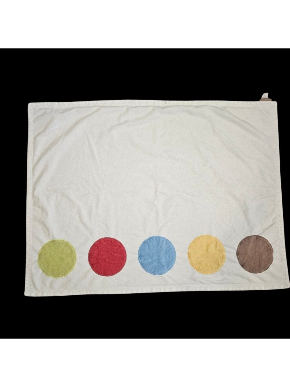 Dwell Studio Target Baby Blanket Circles White Green Velour Soft Unisex 30 X 40